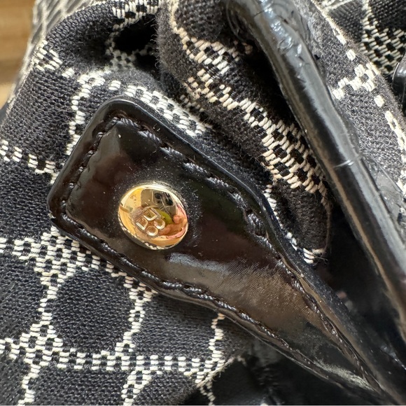 Kate Spade Black and Off Cloth White Geometric Pattern Bag - Picture 14 of 15